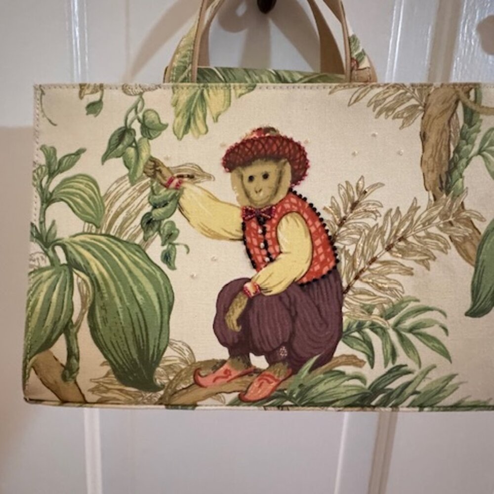 Vintage Beaded Monkey Purse with Zipped Insert